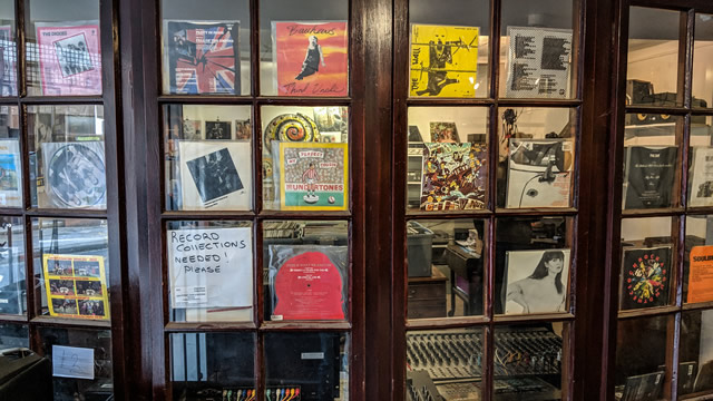 The interior window display at Highstreet Records, Wincanton