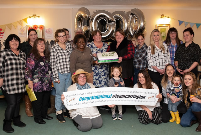 Staff at Carrington House celebrate being awarded a 'Good' rating by the CQC