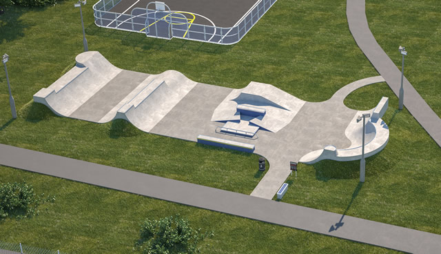 Wincanton skate park design draft illustration for public consultation