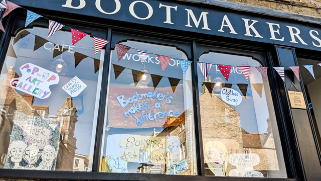 The Bootmakers Workshop shop front dedicated to the Wincanton Seed Market launch