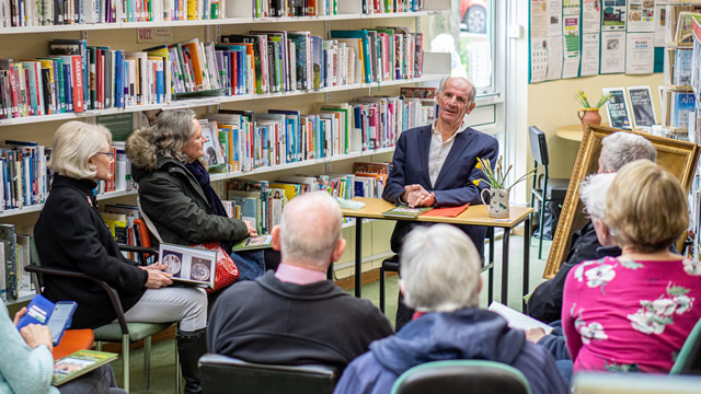Peter Fitzgerald talking about Nathaniel Ireson in Wincanton Library during Wincanton Book Festival 2020