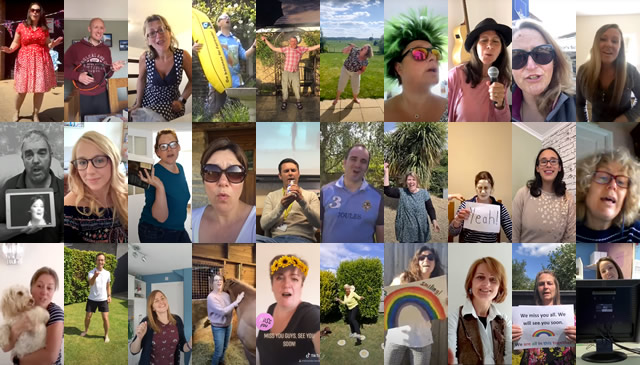 Thumbnails from the King Arthur's School staff COVID video message