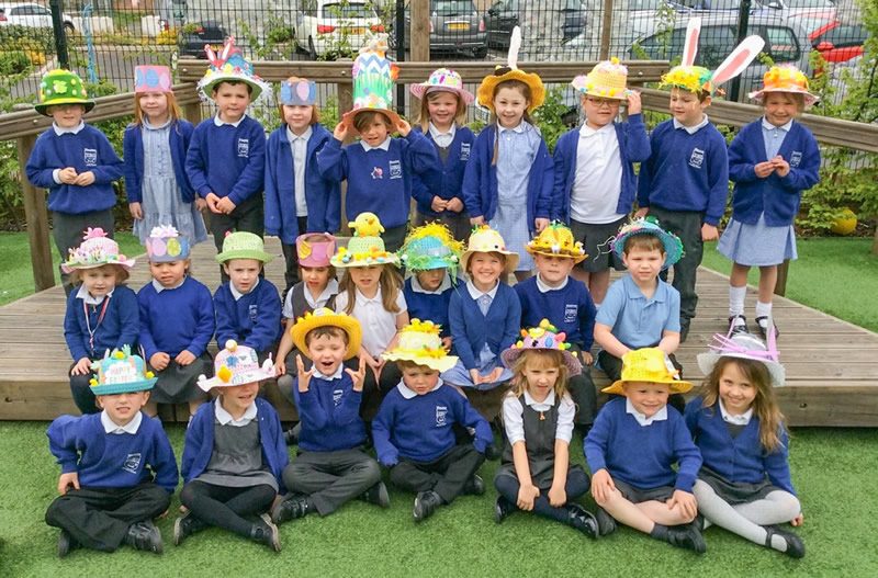 Wincanton Primary School Reception Easter bonnets 2022