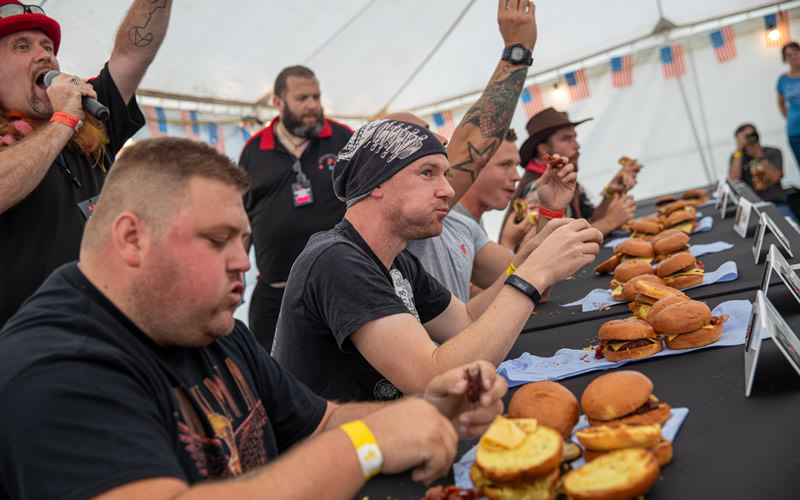Rock n Ribs Festival 2021 at Wincanton Racecourse - eating competition