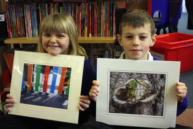 Ellie Robinson and Daniel Howell, winners in the Primary School section of the Weird and Wonderful in Wincanton Digital Image Competition