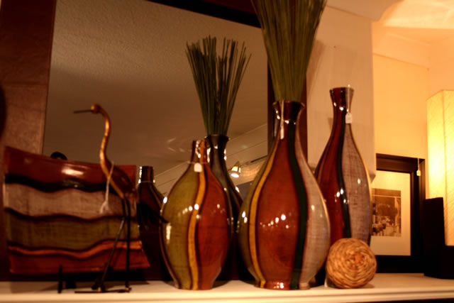 Vases in warm colours