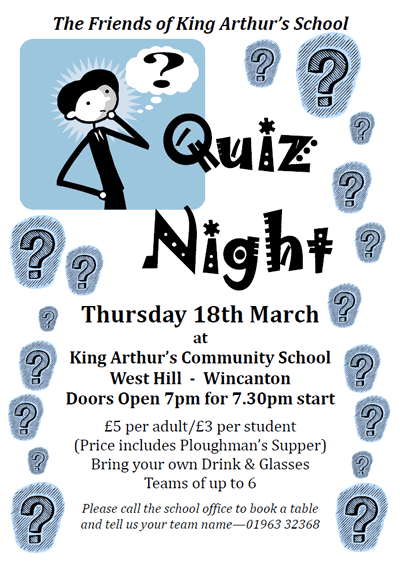 Friends of King Arthur's Quiz Night