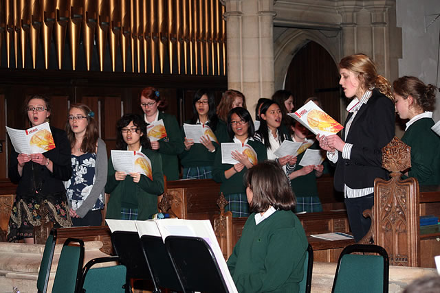 Senior choir sing "Hero"