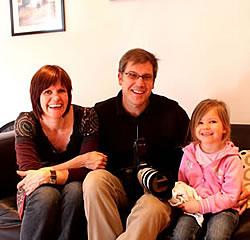 Trixie, Graham and daughter Emily Hiscock
