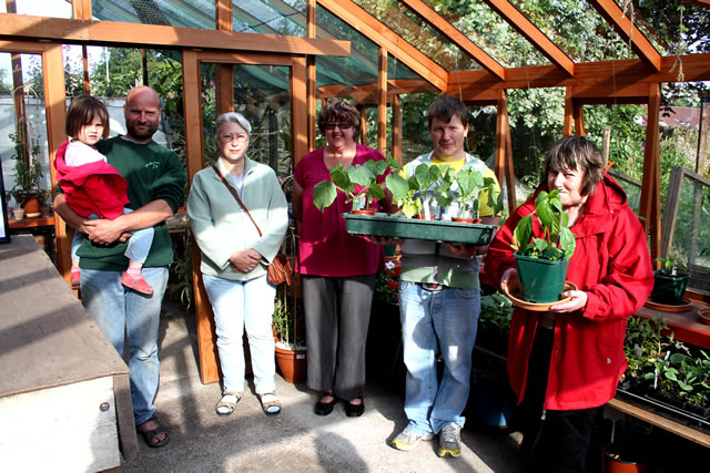 Growing Space Manager Nick with his daughter Amy, together with Lynne, Janet, Julian and Wendy who have all worked hard on the project.