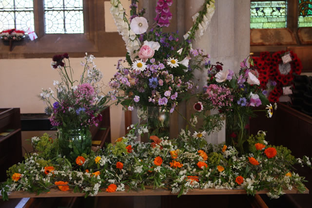 Grown and arranged by a team from the Growing Space linked to the Balsam Centre