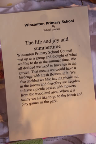 Wincanton Primary School pupils wrote about their display