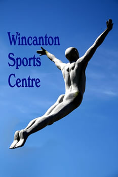 The Diving Man sculpture outside Wincanton Sports Centre