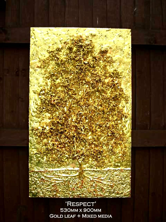 'Respect' - Gold Leaf + Mixed Media