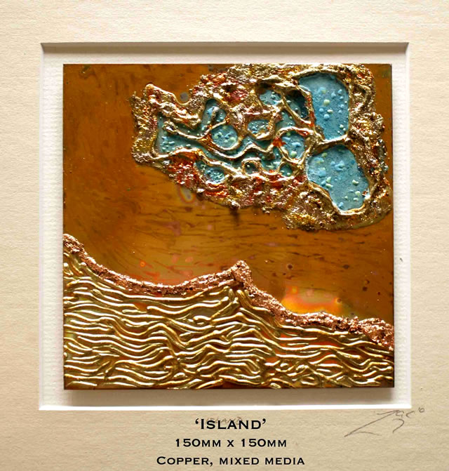 'Island' - Copper + mixed media