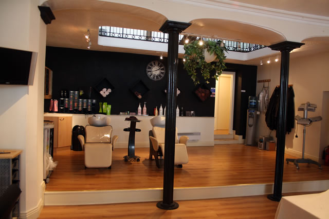 A view of the back of the salon