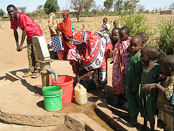 Locals using one of the new pumps