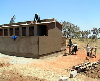 New pit latrines being constructed