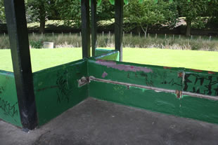 Where the benches used to be...