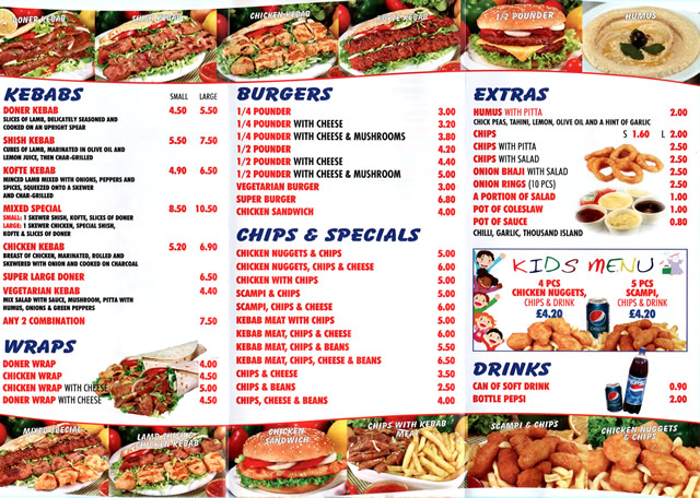 Wincanton Kebab & Pizza House menu page 2