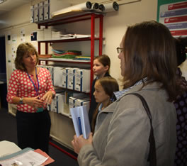 Talking to teachers while the class kept on working