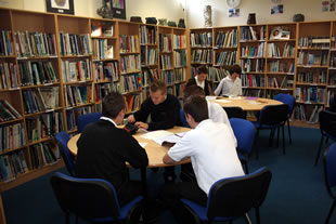 Students studying in the library