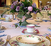 A table set with beautiful crockery