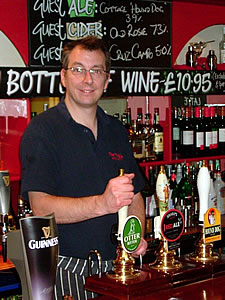 Will serving up the ale at the Nog Inn