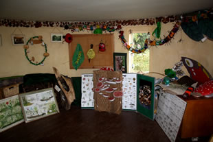 Straw bale building, interior