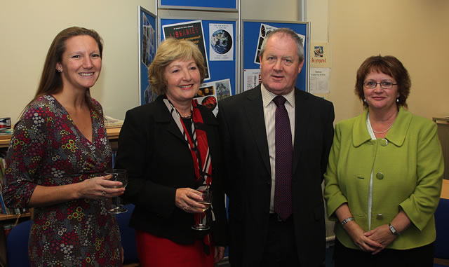 Mrs Emma Wilkes, Deputy Head, Councillor Anna Groskop, Mr Deryck Lemon Community Co-ordinator and Ms Tamra Bradbury, Head Teacher