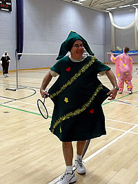 Dave M in a Christmas Tree costume