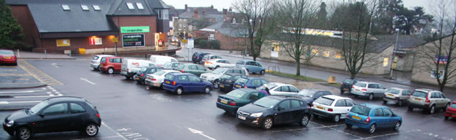 The Carrington Way car park, behind Co-op