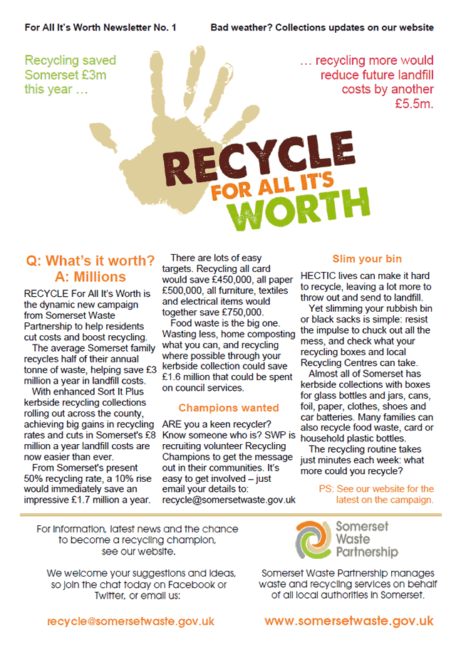 Somerset Waste Partnership - Recycle For All It's Worth