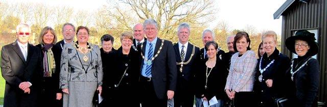 The line-up at the civic service