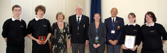 Members of the British Legion, with KA students and Headteacher, and Mrs Anna Goskop
