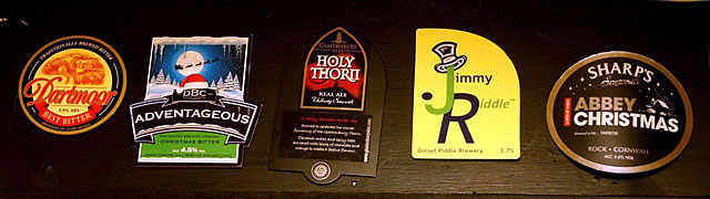 A small sample of the ales on offer at The Nog Inn