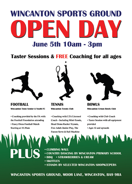 Wincanton Sports Ground Open Day poster, June 2011