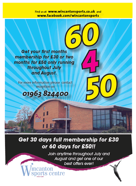 Wincanton Sports Centre 60-for-50 special offer poster