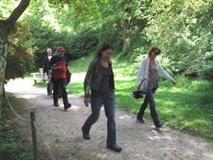 The Scraptors walking through Stourhead