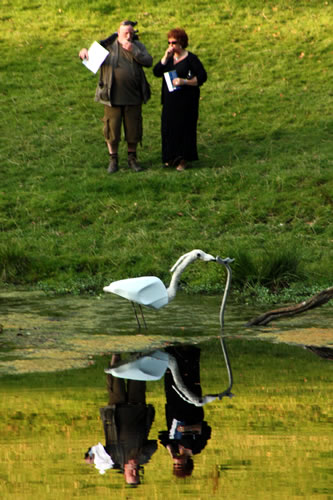 Visitors admiring their reflections