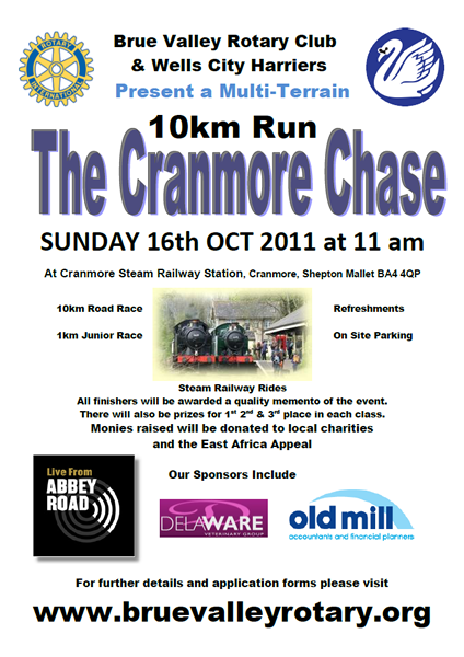 Cranmore Chase 10km Fun Run - Sunday 16th October