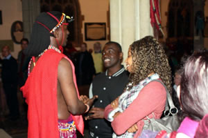 An Osigili Warrior meets members of the audience