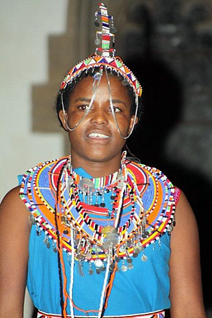 Maasai lady in tribal dress