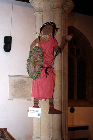 Life-size Maasai replicas made by Wincanton children