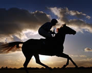 Riding... perpendicular to the sunset. Riding... perpendicular to the sunset.