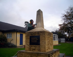 Wincanton War Memorial having its sword attached