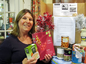 Christine Dean showing donation examples