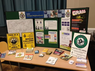 A display of police leaflets
