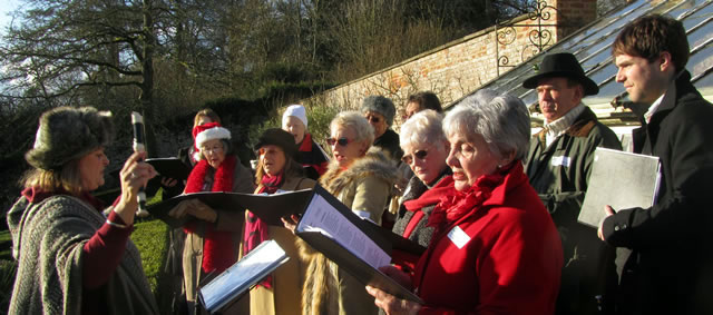 The choir singing in the nursery garden, Stourhead