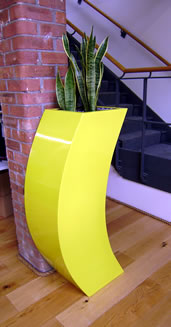 Curvy lime-green planter